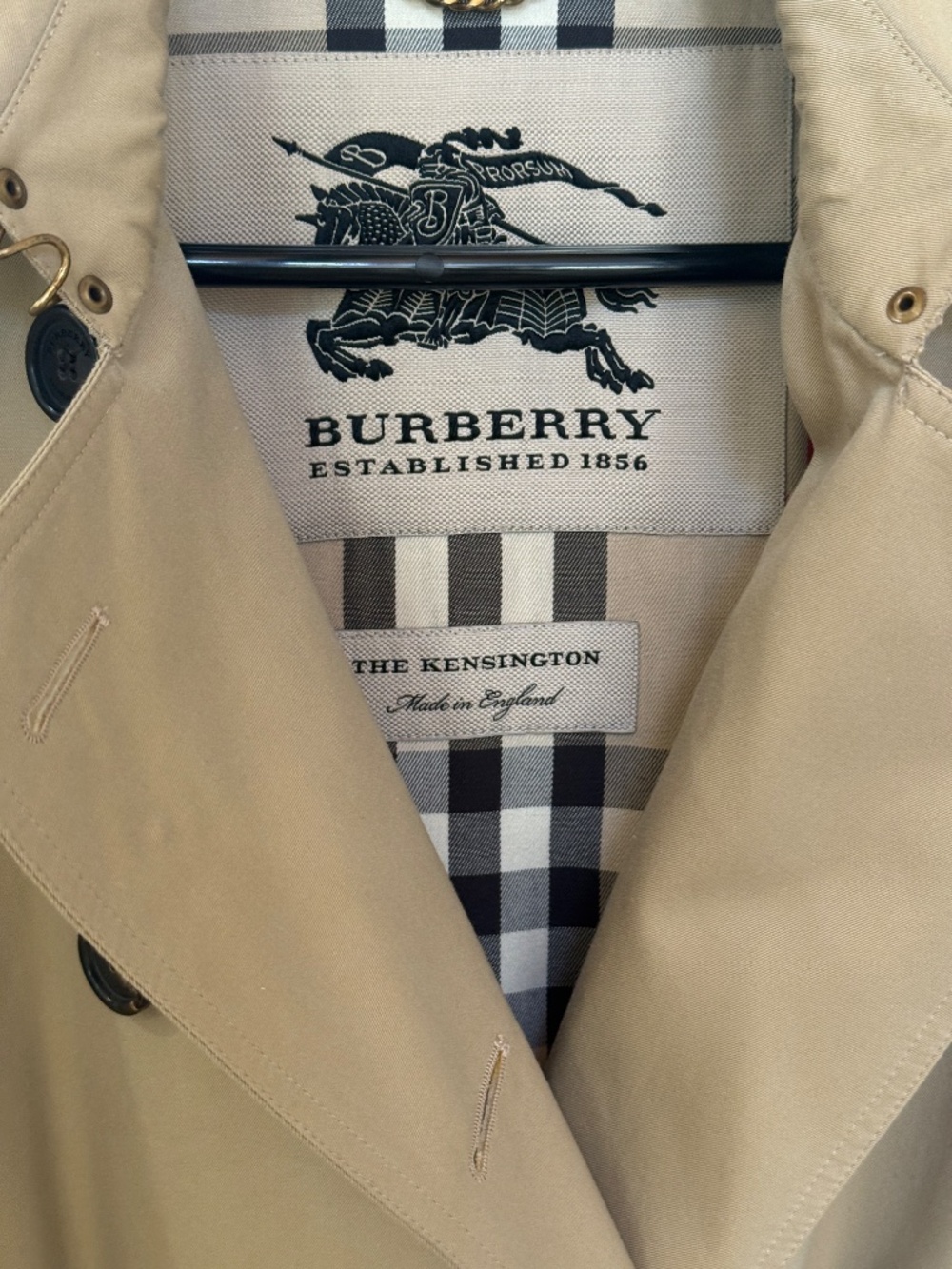 Unworn Burberry The Kensington Long Heritage ClassicTrench Coat Honey Beige US 8 - Picture 10 of 10